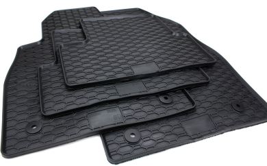 ELMASLINE Auto-Fußmatten Gummi (4 St), für OPEL CORSA F (2019-2024) -  Verbrenner - 3D Gummimatten mit extra hohem Rand für mehr Schutz - Passend  für Baujahre: , 2019 - 2024