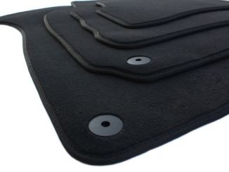 Fußmatten passend für VW Passat B5 (3B 3BG) 1997-2005 Velours Matten Premium Qualität Autoteppich schwarz 4-teilig Druckknopf rund 