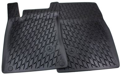 Original Mercedes-Benz Fußmatten A-Klasse W177 V177 CLA C118 X118 / AMG Allwetter Gummimatten Dynamic Squares 2-teilig vorne schwarz 