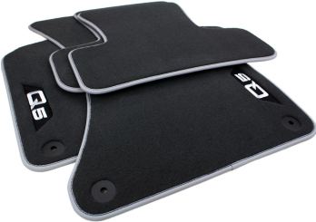 Fußmatten für Audi Q5 8R SQ5 Premium Velours Textil Autoteppiche Nubuk silber 4-teilig 