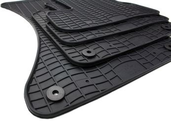kfz-premiumteile24 KFZ-Ersatzteile und Fußmatten Shop, Fußmatten passend  für VW Sportsvan Velours Premium Qualität Autoteppich Leder Einfassband  4-teilig schwarz