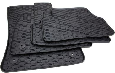 Gummimatten passend für VW Golf 8 Variant (5H) Fußmatten Auto Gummi Premium Qualität Allwetter 4-tlg. schwarz rund 