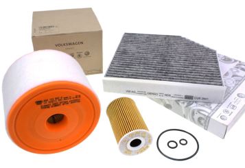 Original Audi Inspektionspaket A6 4G 2.0L TDI Motor ab 2010 Filter Service 3-teilig 4-Zylinder 
