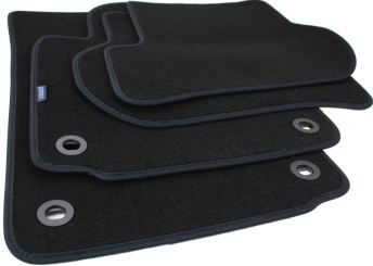 Stoffmatten passend für VW Golf 5 Jetta Scirocco Fußmatten Velours Premium Qualität Autoteppiche 4-teilig schwarz Drehknebel 