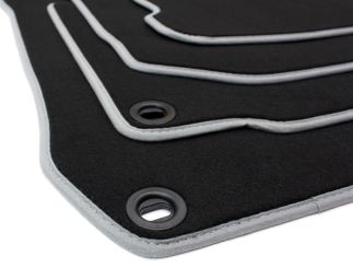 Fußmatten passend für VW Golf 4 Bora Beetle Velours Premium Qualität Autoteppich 4-teilig oval schwarz/grau 