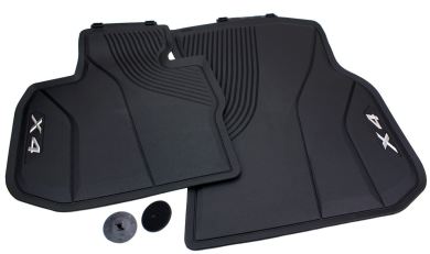 Original BMW X4 (G02 F98) Fußmatten Allwettermatten Gummimatten mit X4 Schriftzug vorne 2-teilig schwarz 