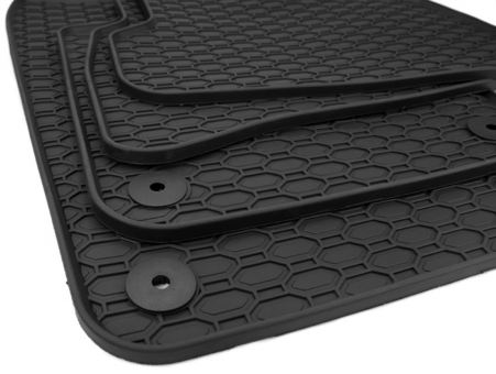 Waben Gummimatten passend für Skoda Fabia III NJ Fussmatten für Seat Ibiza 6J Gummi Premium Qualität Auto Allwetter 4-teilig schwarz 