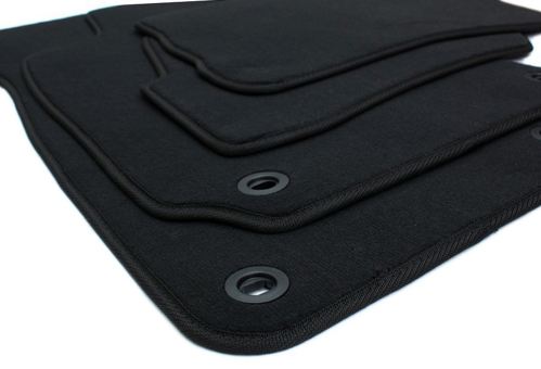 Fußmatten passend für VW Passat B5 (3B) 1997-2000 Velours Matten Premium Qualität Autoteppich schwarz 4-teilig Drehknebel oval 