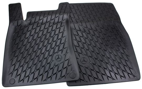 Original Mercedes-Benz Fußmatten EQC (N293) AMG Allwetter Gummimatten Dynamic Squares 2-teilig vorne schwarz 