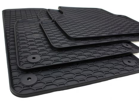 Waben Gummimatten passend für VW Tiguan 5N Fußmatten Premium Qualität Gummi Allwetter Matten 4-teilig schwarz 