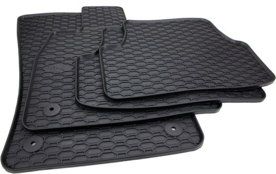 Gummimatten passend für VW Golf 8 Variant (5H) Fußmatten Auto Gummi Premium Qualität Allwetter 4-tlg. schwarz rund 