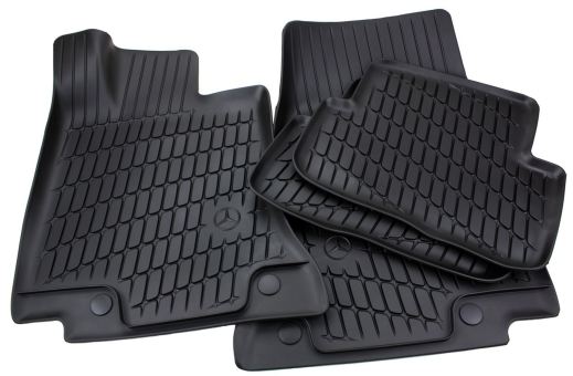 Original Mercedes-Benz Fußmatten C-Klasse S206 W206 / AMG Allwetter Gummimatten Dynamic Squares 4-teilig schwarz 