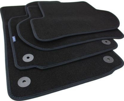 Stoffmatten passend für VW Golf 5 6 Jetta Scirocco Fußmatten Velours Premium Qualität Autoteppiche 4-teilig schwarz Druckknopf 