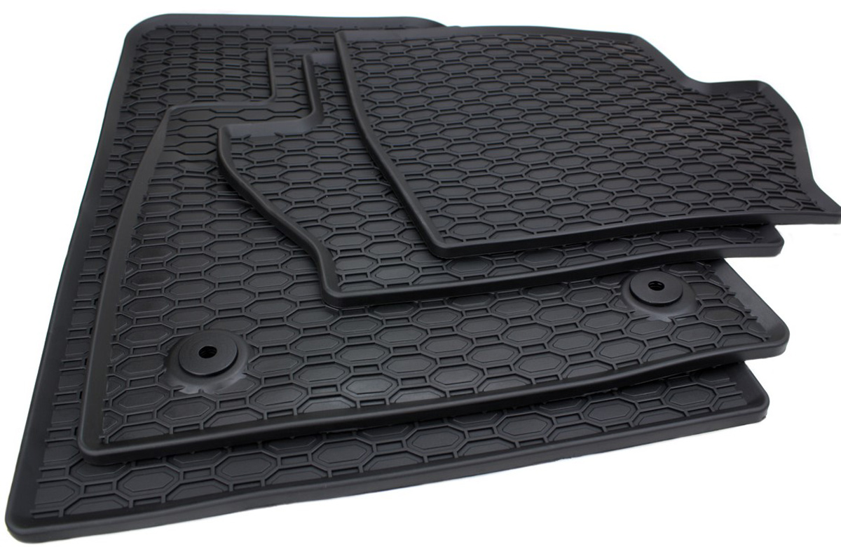 kfz-premiumteile24 KFZ-Ersatzteile und Fußmatten Shop, Waben Gummimatten  passend für Ford Fiesta MK8 ab 2017 Fußmatten Auto Allwetter Matten  4-teilig schwarz