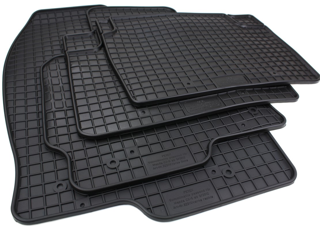 kfz-premiumteile24 KFZ-Ersatzteile und Fußmatten Shop, Gummimatten passend  für Mazda CX5 (KE + GH) ab 2012 Premium Fussmatten Allwetter Gummi schwarz  4-teilig